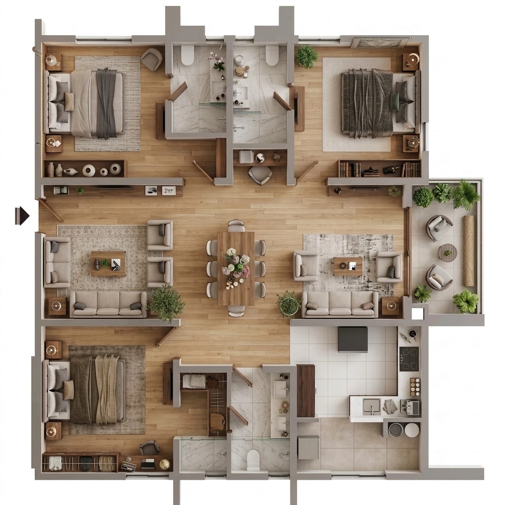 Interior design in Contemporary style — Living Room by GenRoom AI
