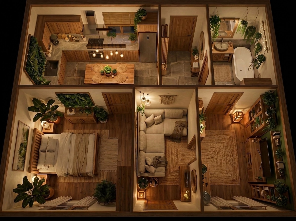 Interior design in Biophilic style — Living Room by GenRoom AI