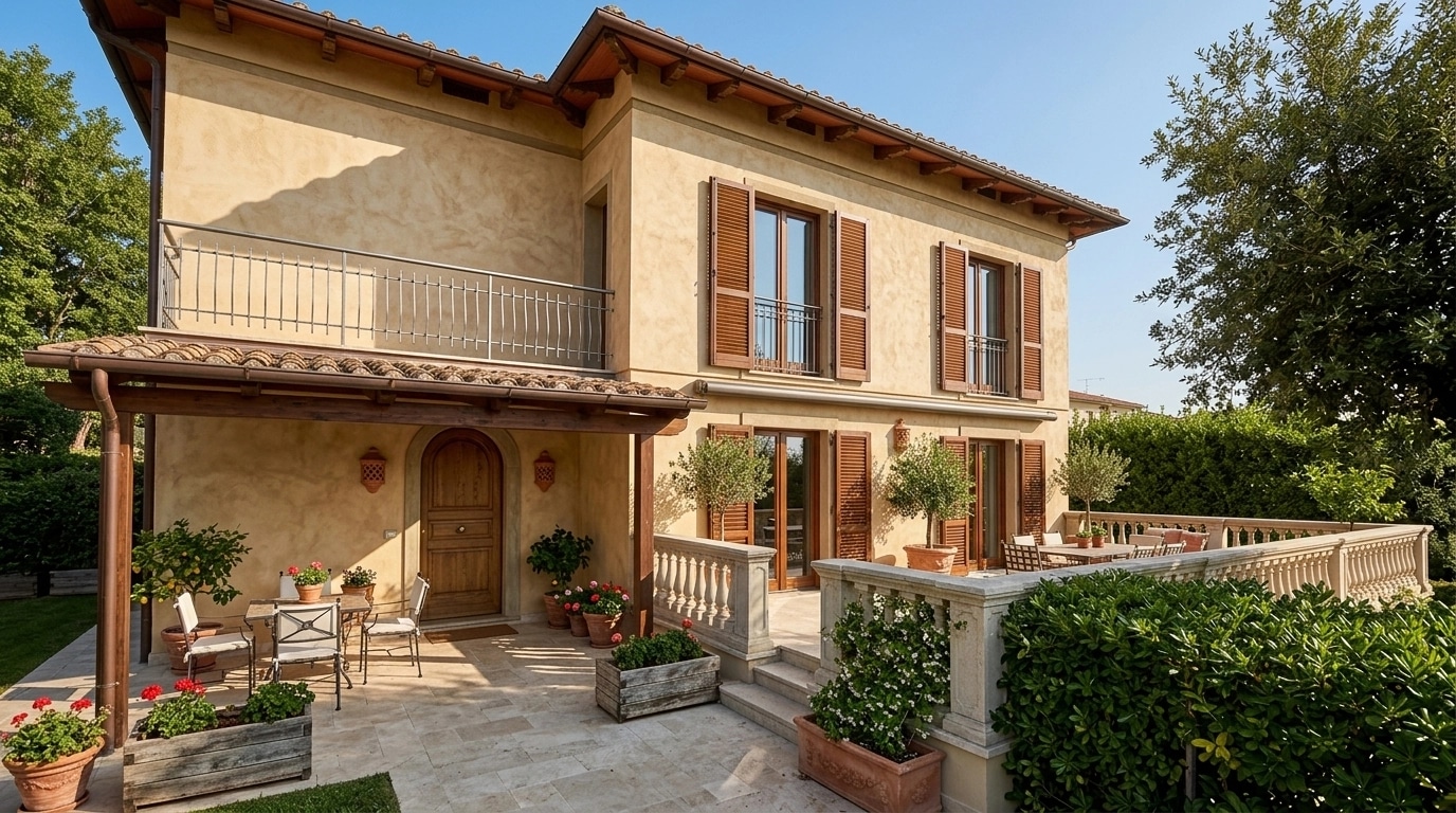 Facade design in Italian Villa Facade style — Facade by GenRoom AI