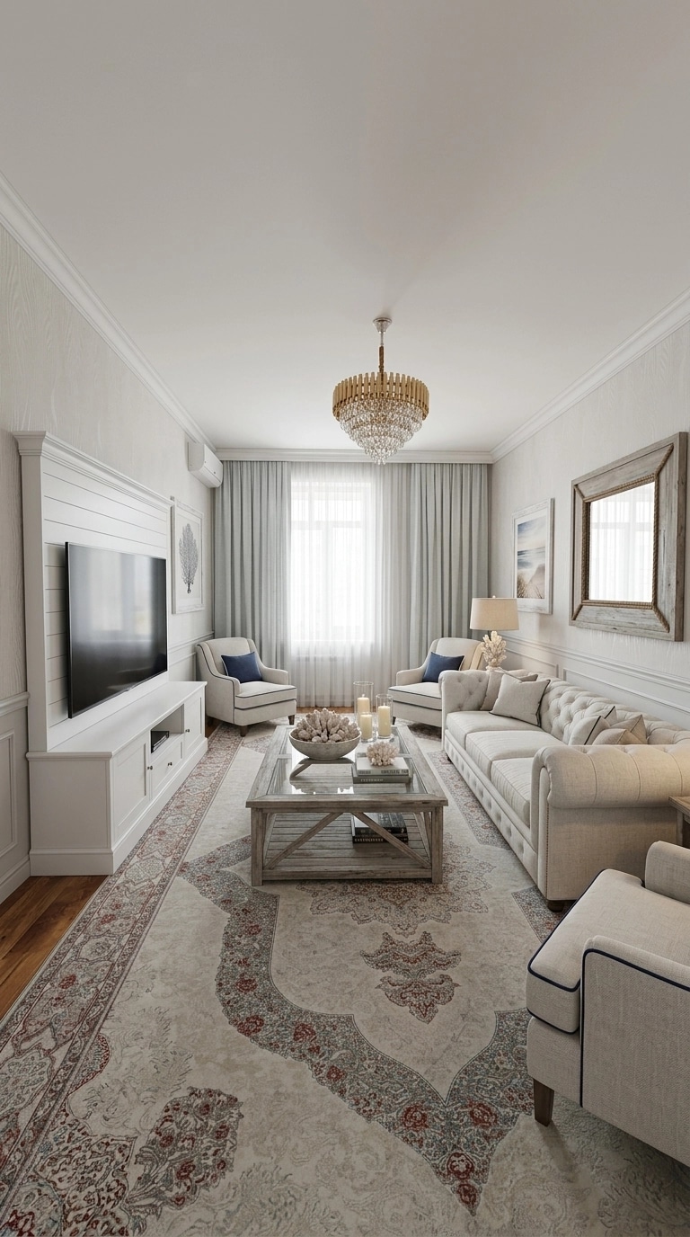Interior design in Coastal / Hamptons style — Living Room by GenRoom AI