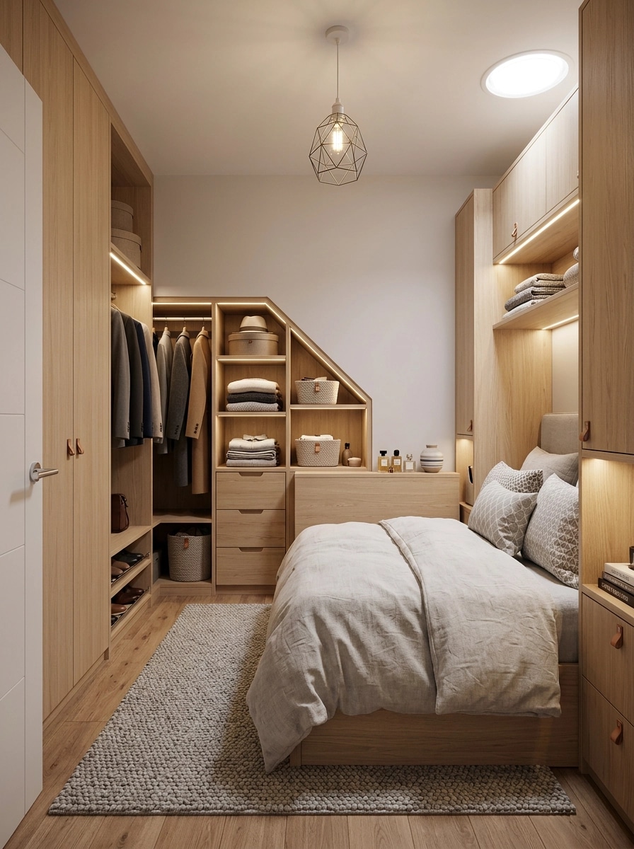 Interior design in Scandinavian style — wardrobe by GenRoom AI
