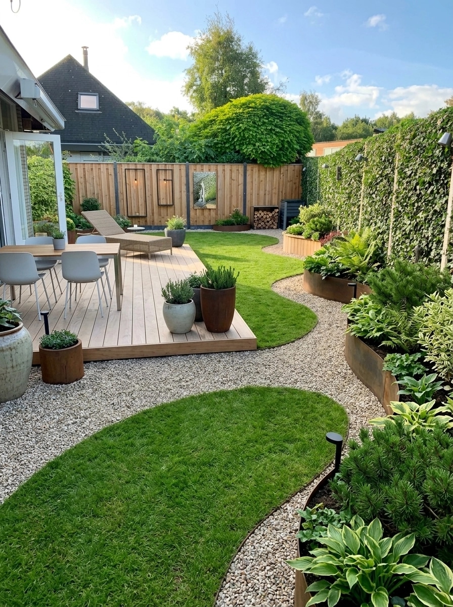 Landscape design in Scandinavian Garden style — Yard by GenRoom AI