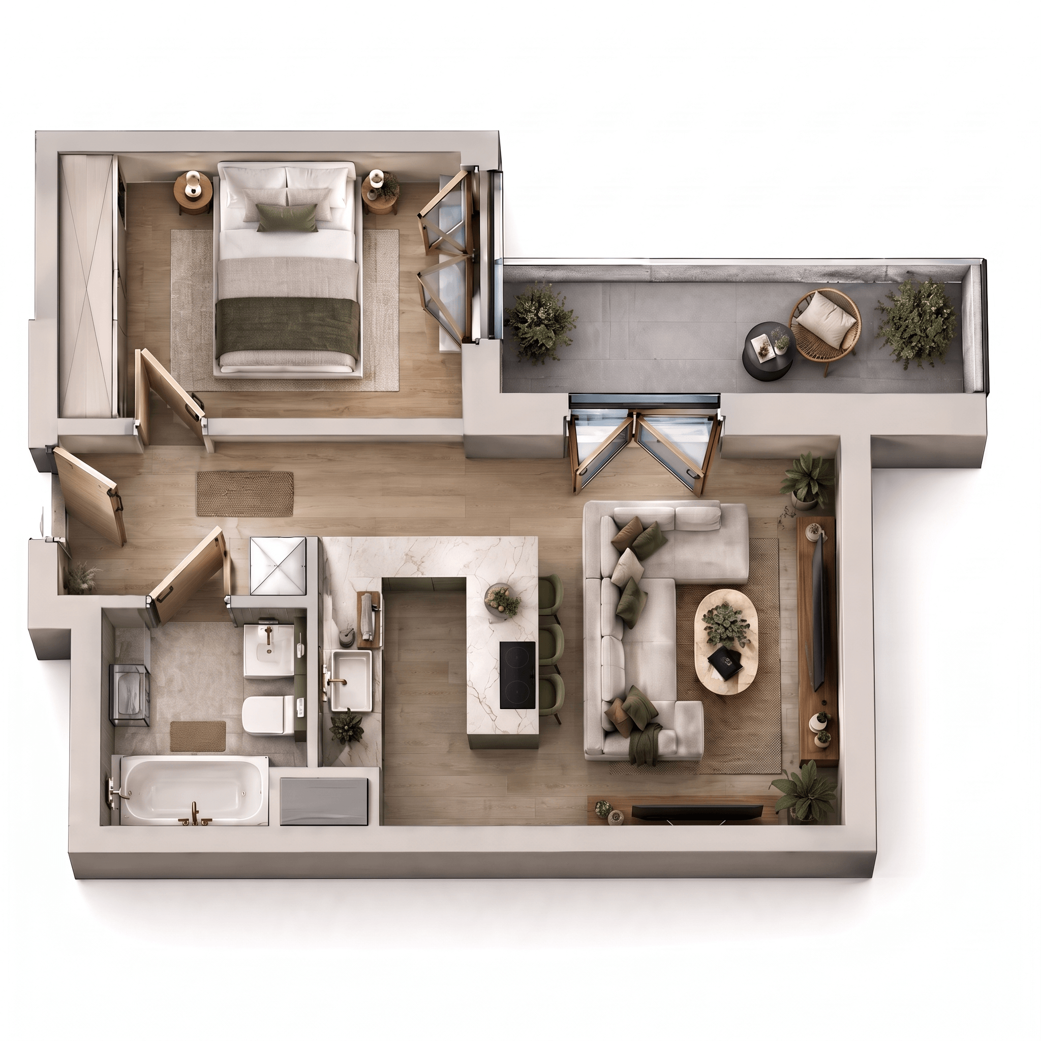 Interior design in Contemporary style — Living Room by GenRoom AI