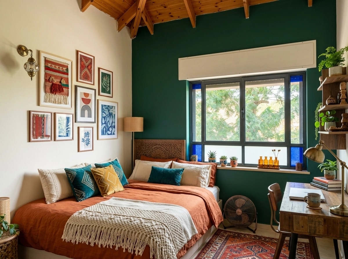 Bohemian Bedroom design — interior photo by GenRoom AI