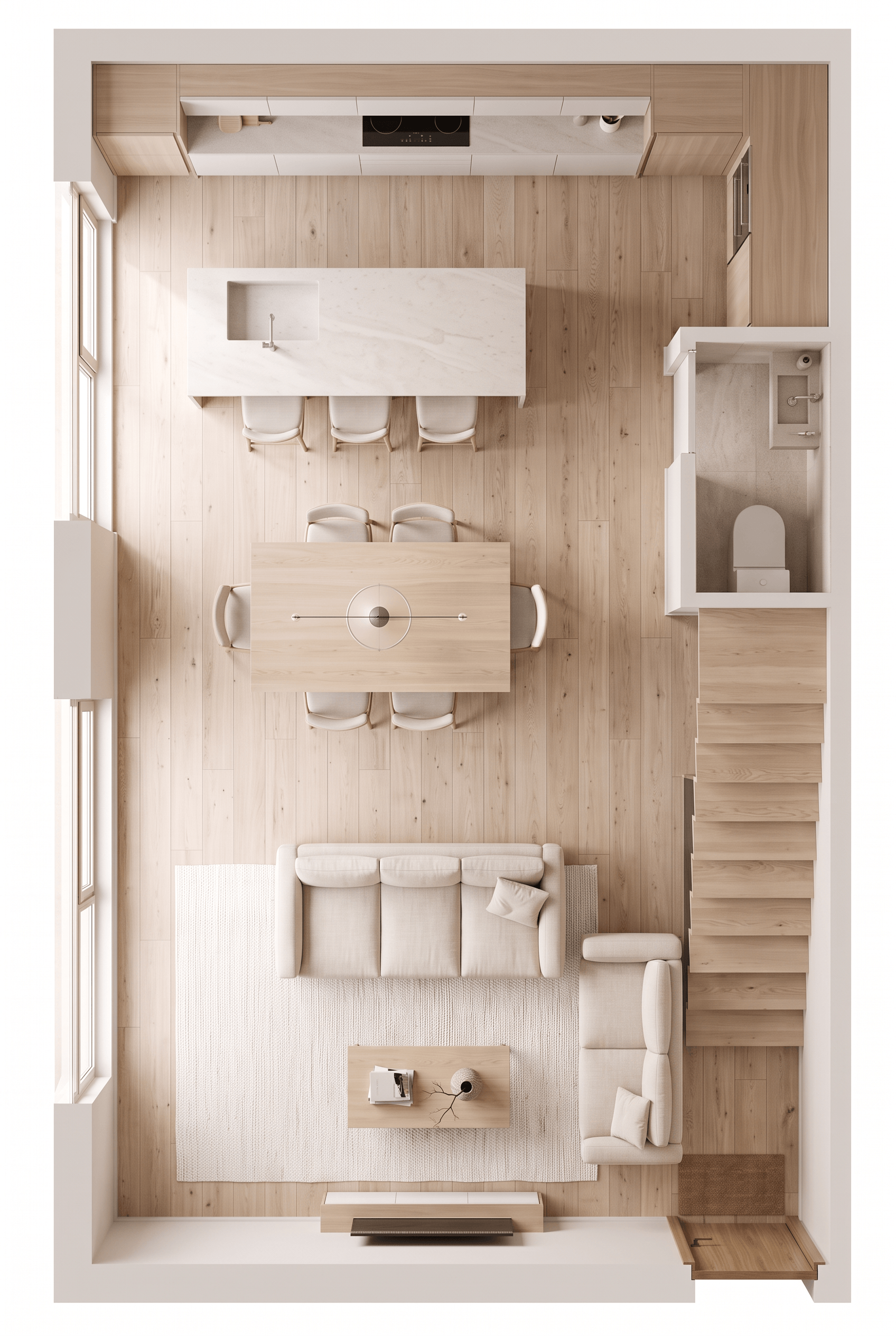 Interior design in Minimalism style — Living Room by GenRoom AI