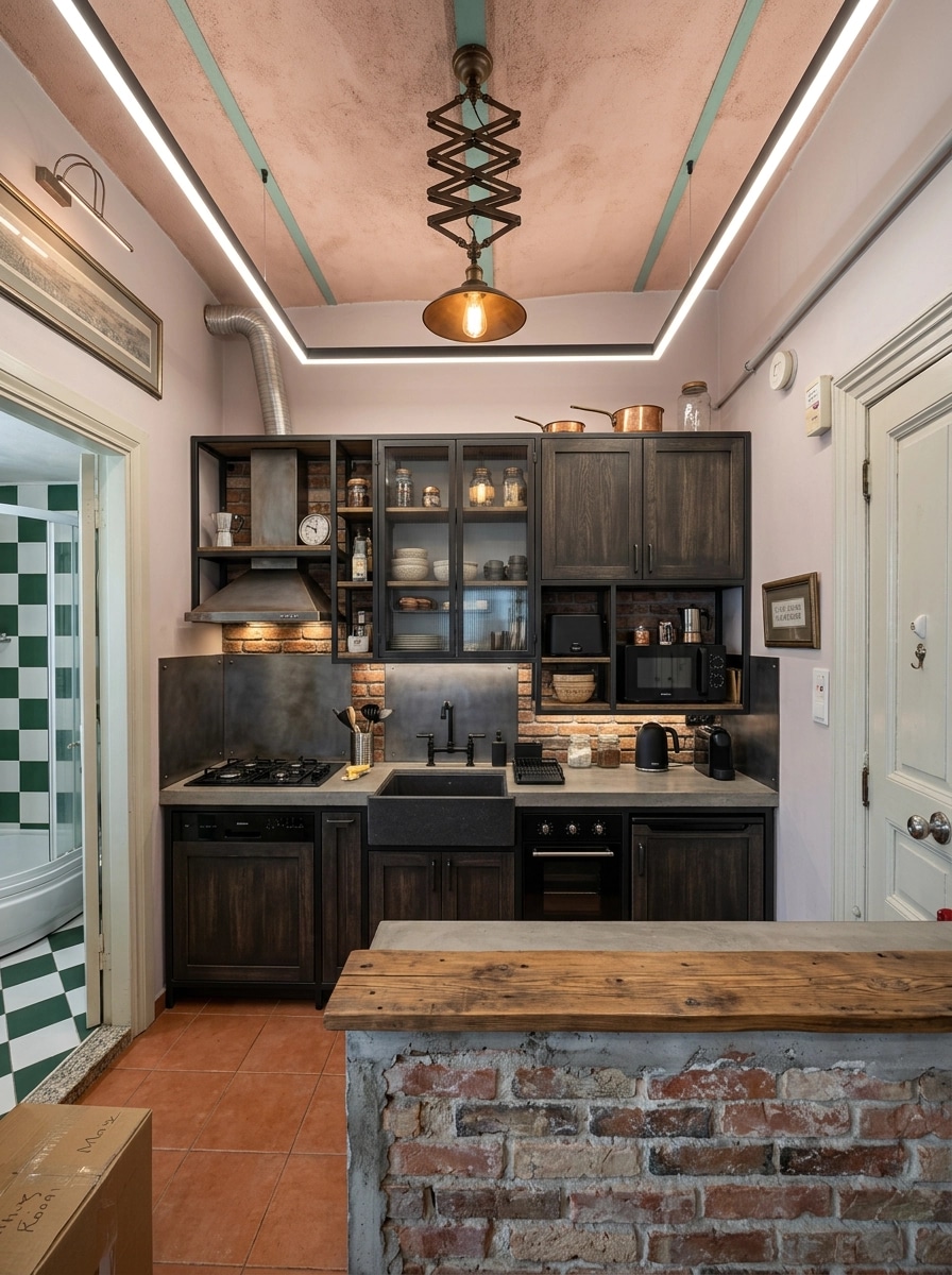Kitchen interior in Loft / Industrial style — photo by GenRoom AI
