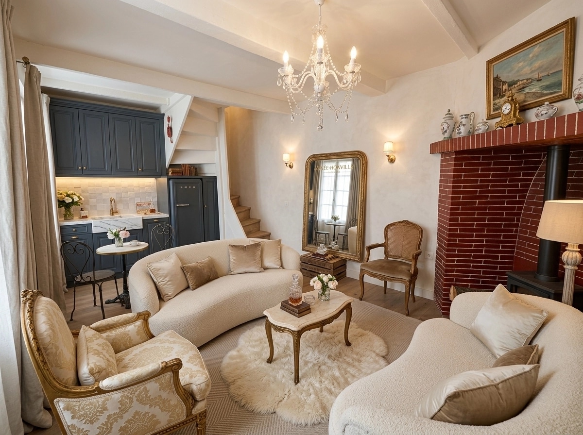 French Parisian Living Room design — interior photo by GenRoom AI