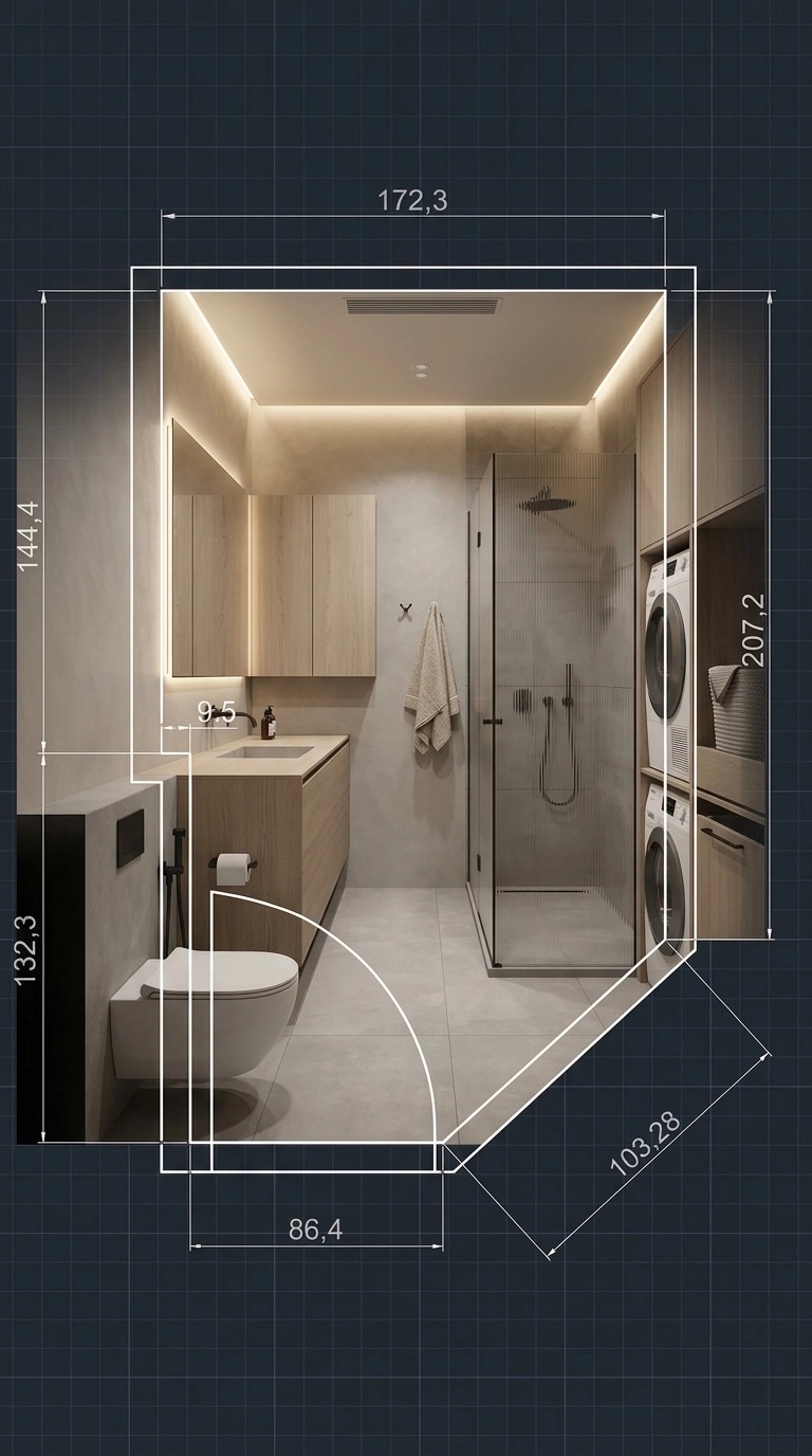 Minimalism Bathroom design — interior photo by GenRoom AI