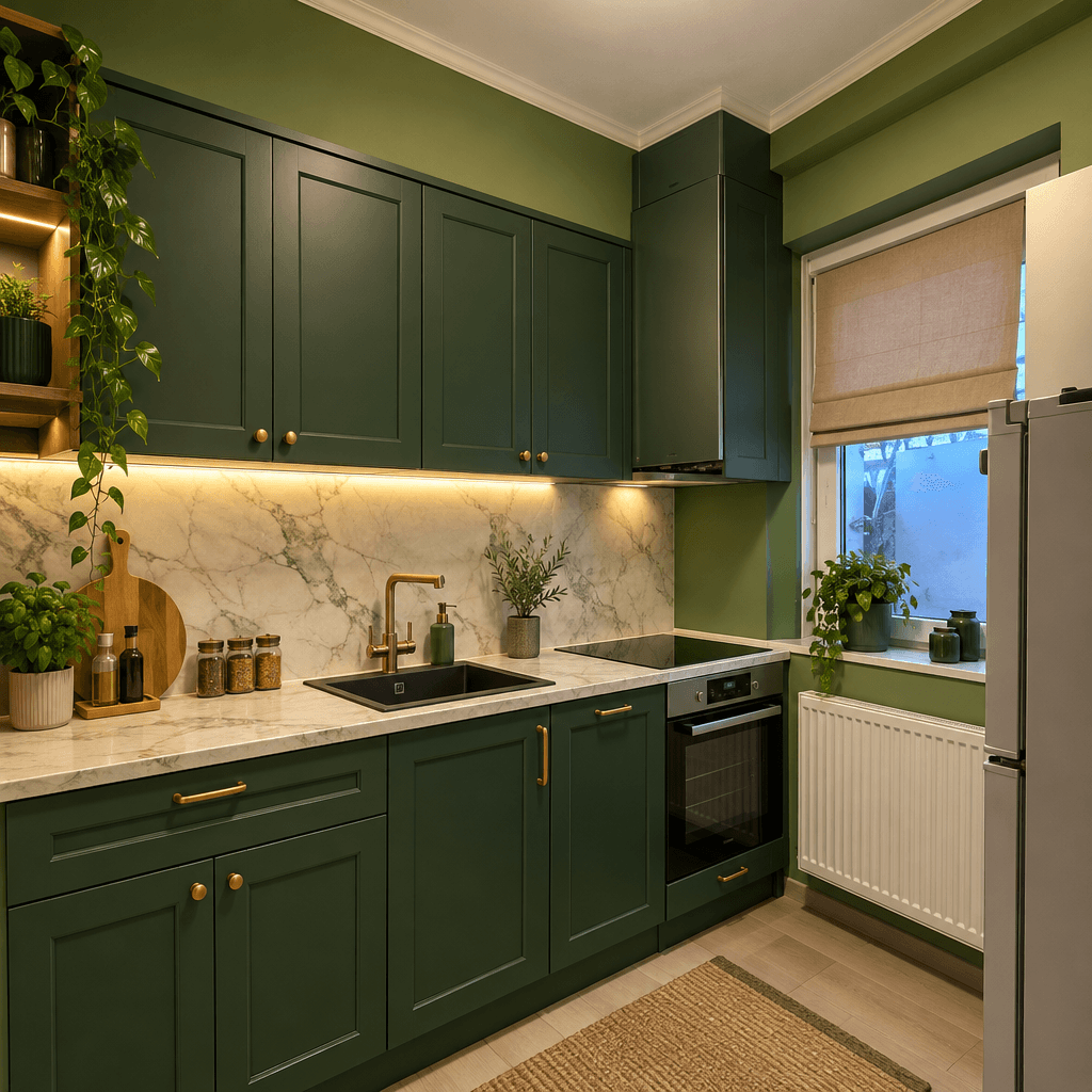 Kitchen interior in Neoclassic style — photo by GenRoom AI