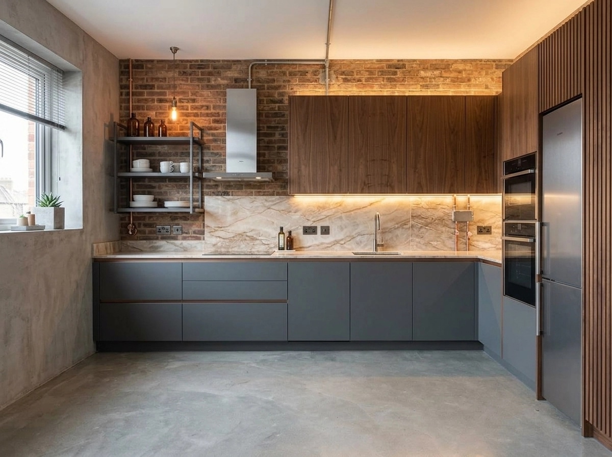 Kitchen interior in Loft / Industrial style — photo by GenRoom AI