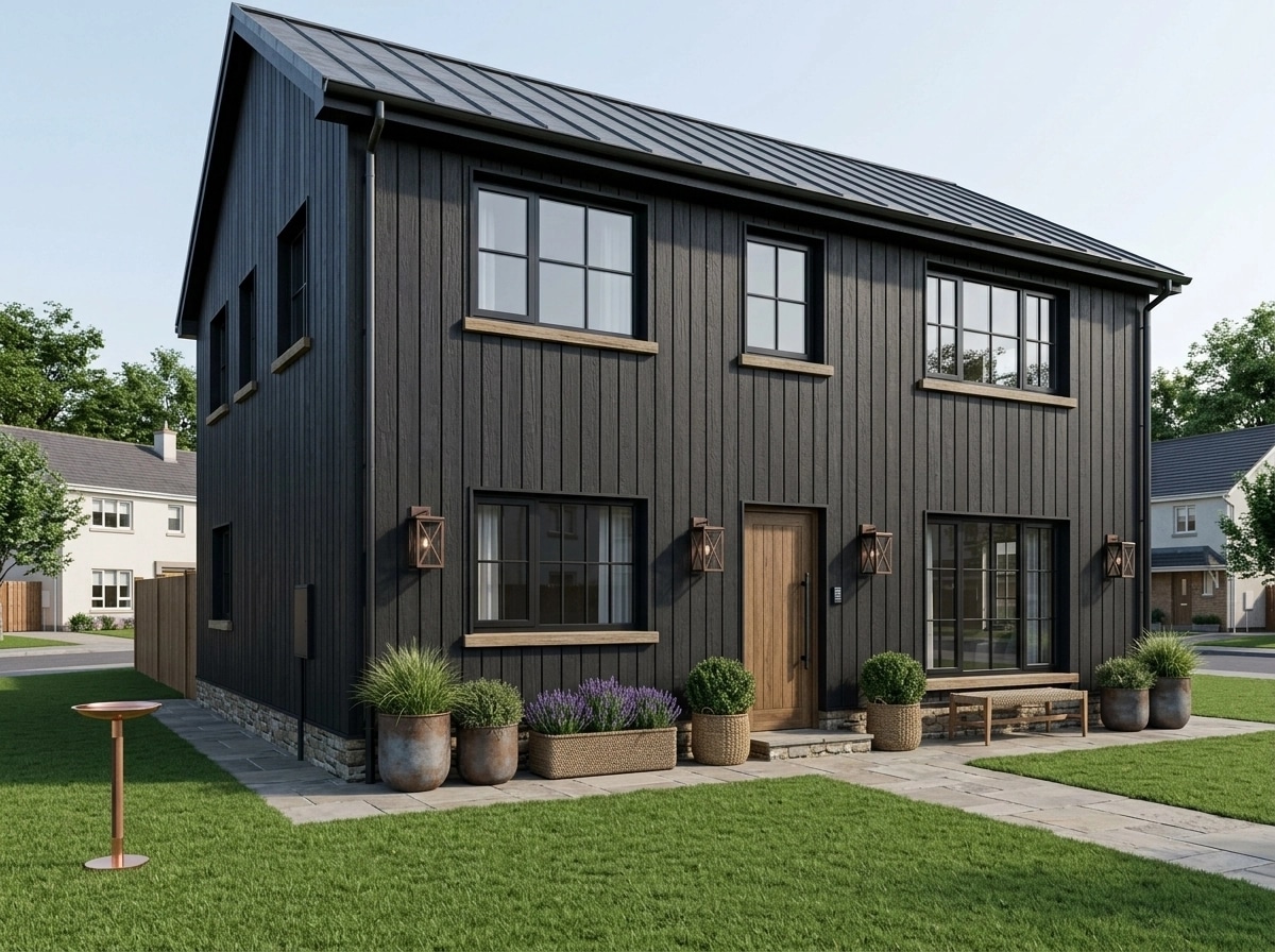Facade design in Barnhouse Facade style — photo by GenRoom AI