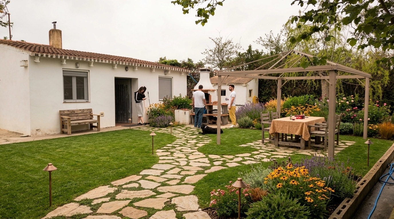 Country Rustic Garden Jardim design — yard photo by GenRoom AI