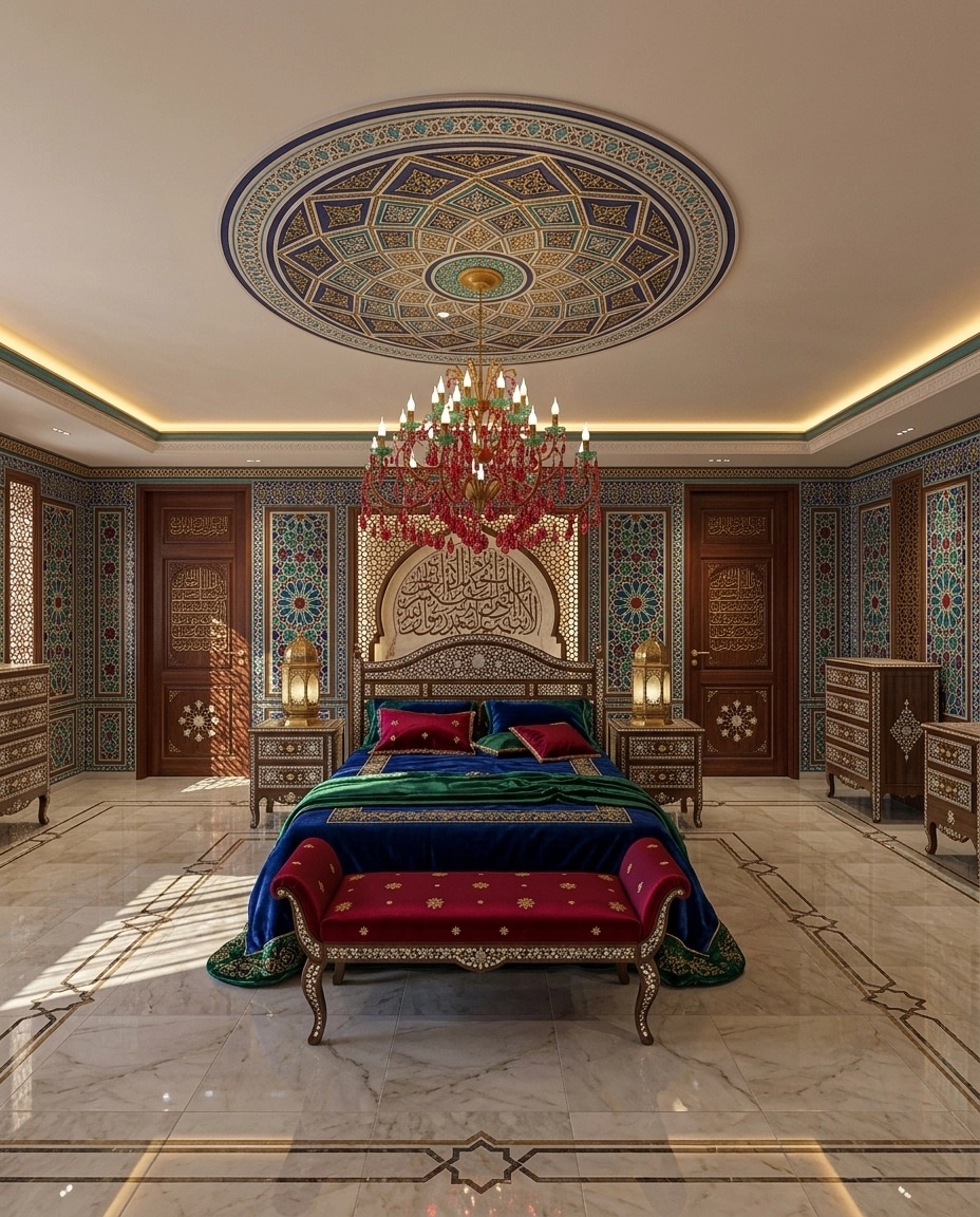 Interior design in Islamic Geometric style — Bedroom by GenRoom AI