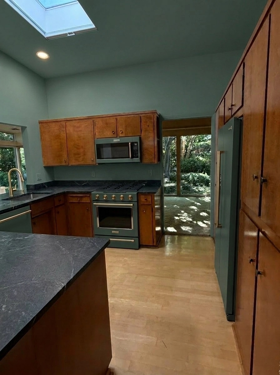 Kitchen interior in Mid-Century Modern style — photo by GenRoom AI