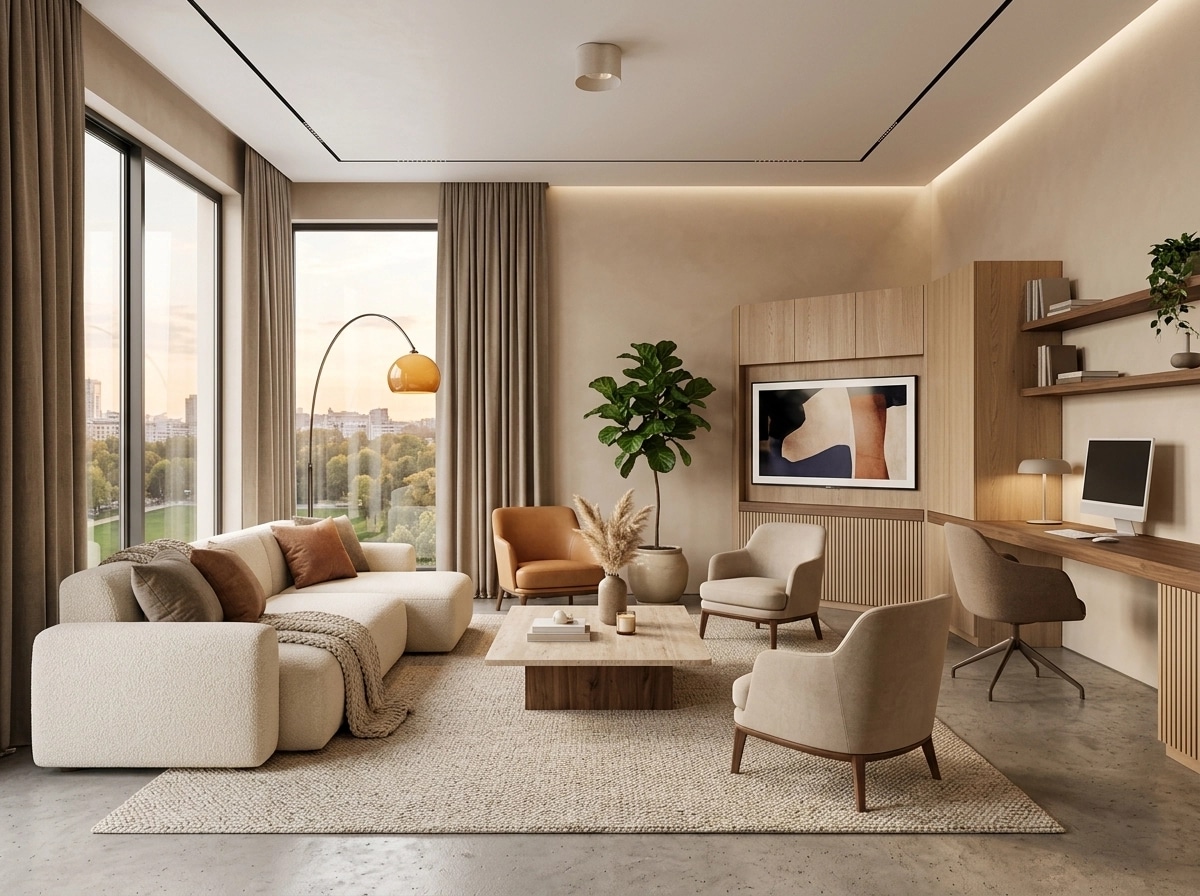 Minimalism Living Room design — interior photo by GenRoom AI