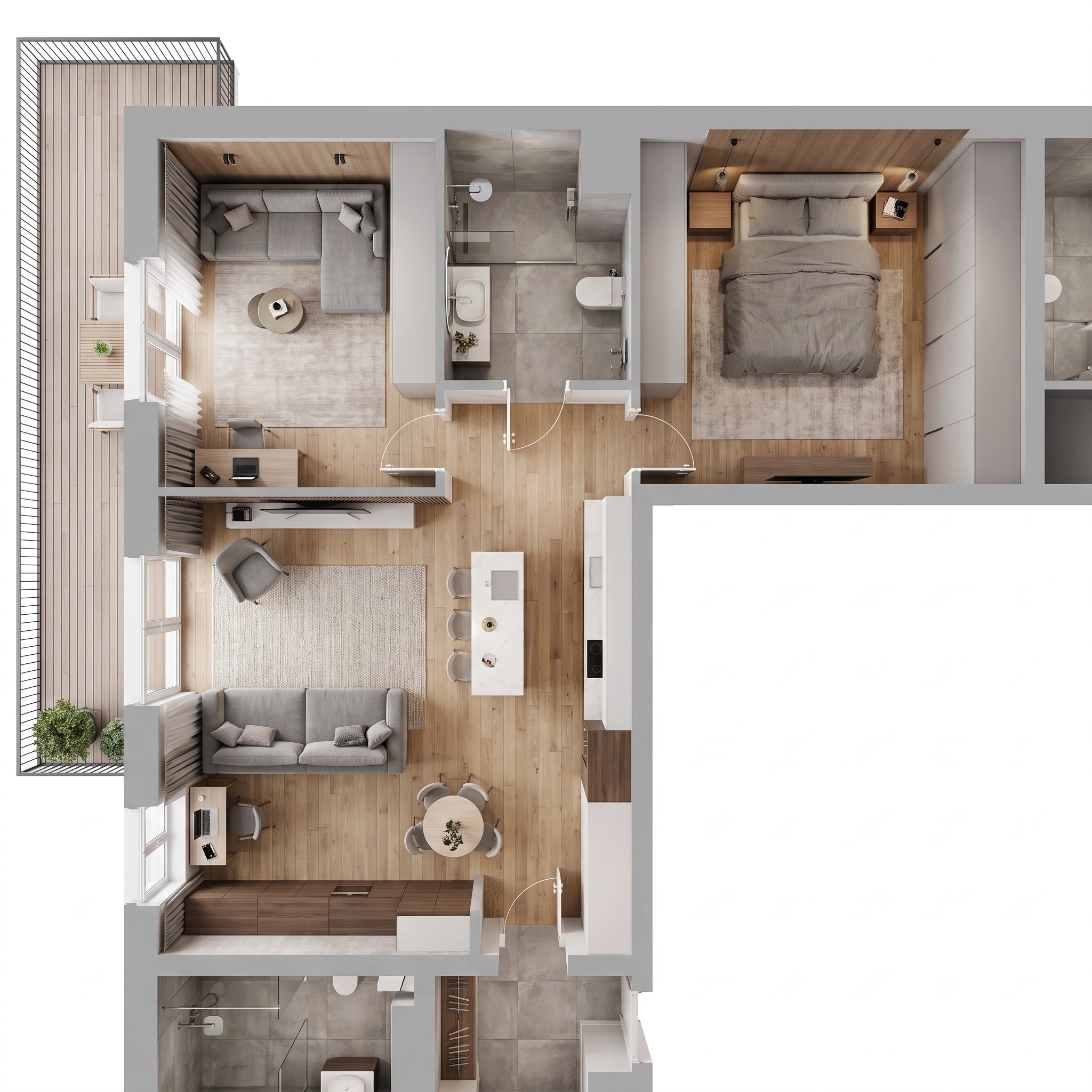 Interior design in Contemporary style — Living Room by GenRoom AI