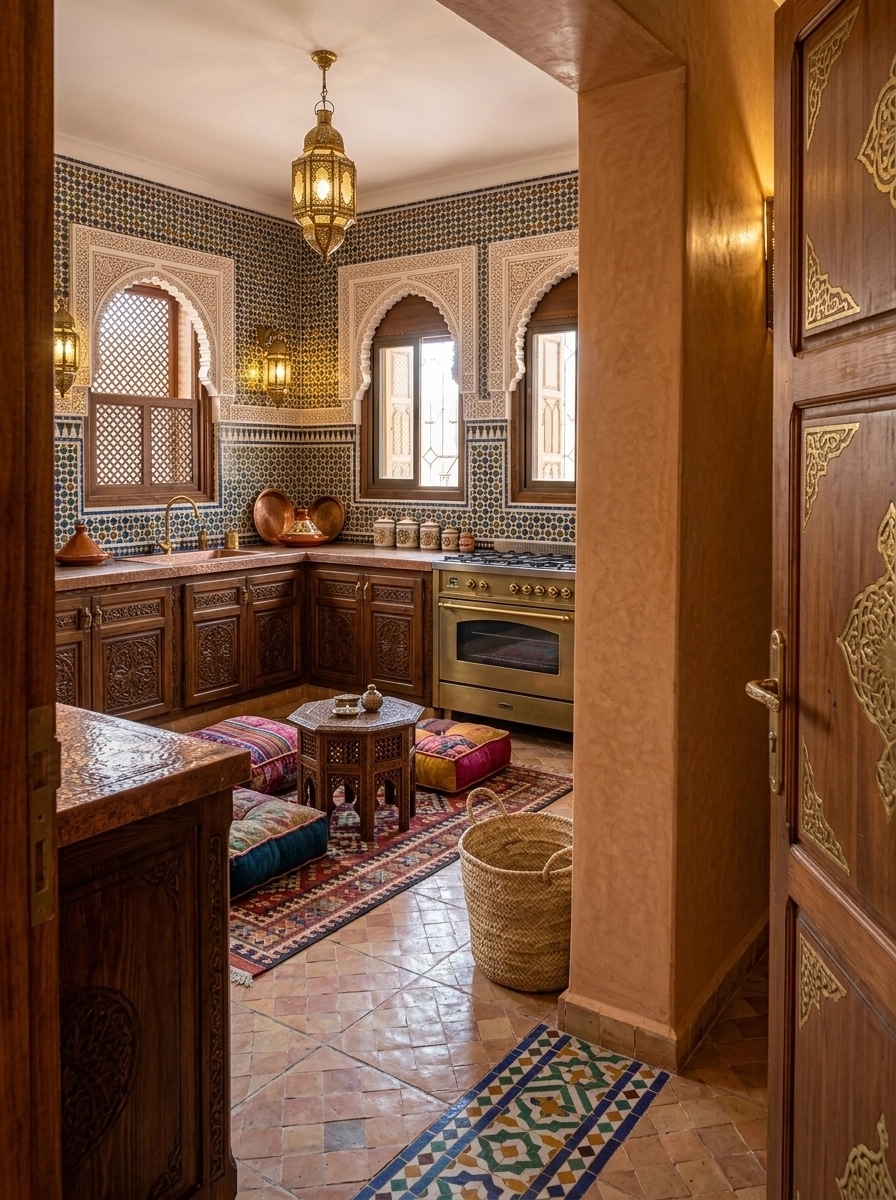Kitchen interior in Arabian / Moroccan style — photo by GenRoom AI