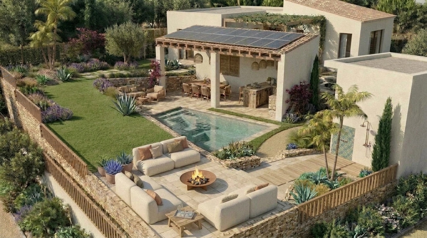 Landscape design in Eco Natural Garden style — Yard by GenRoom AI