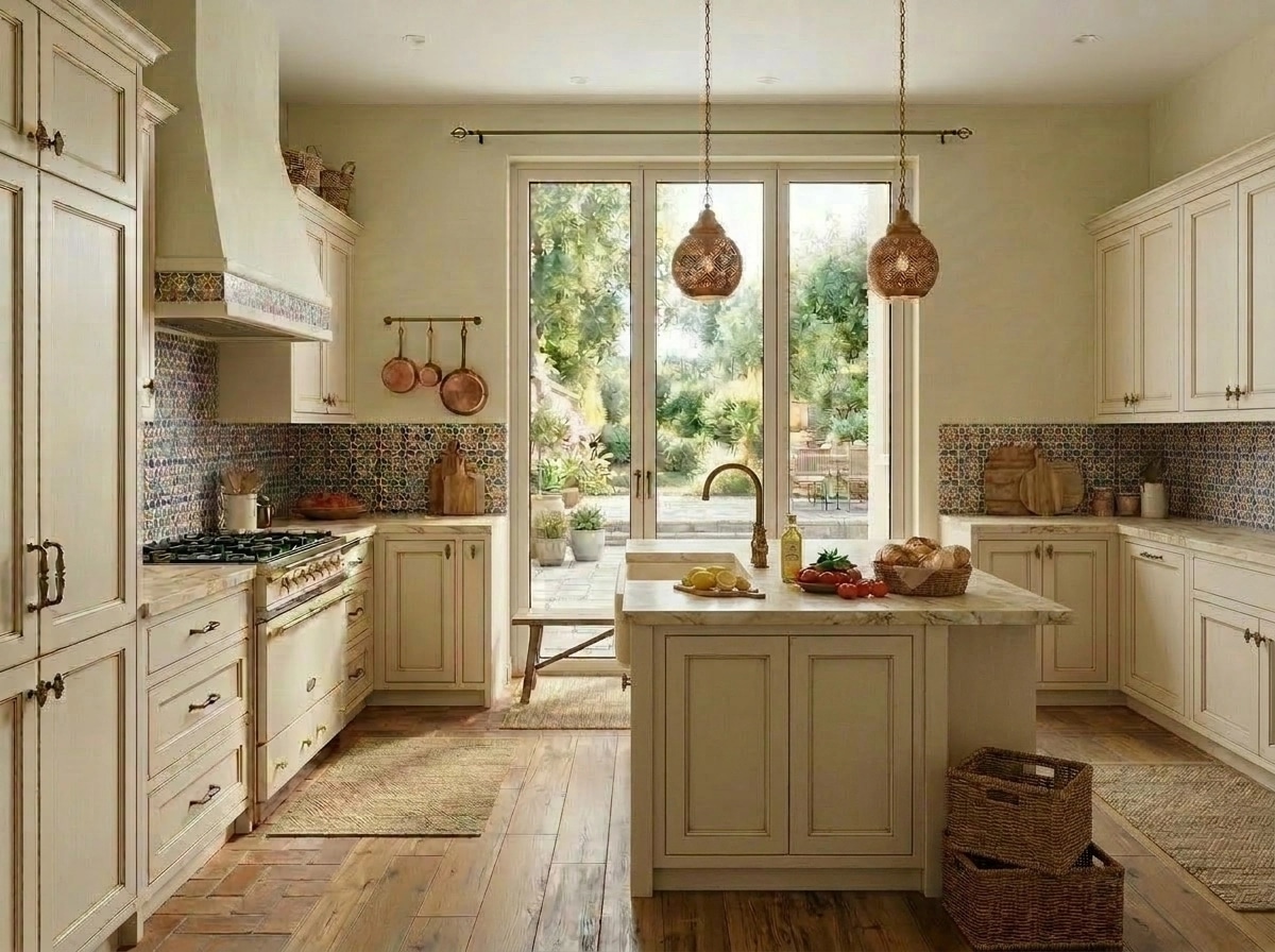Kitchen interior in Mediterranean style — photo by GenRoom AI