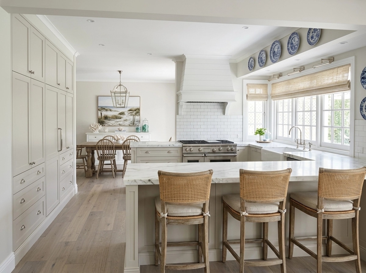 Interior design in Coastal / Hamptons style — Kitchen by GenRoom AI