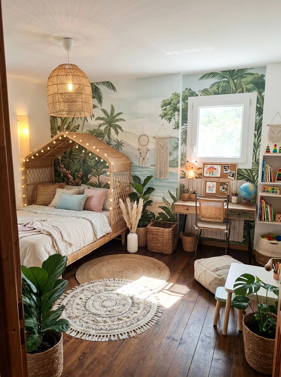 Bohemian Chambre d'Enfant design — interior photo by GenRoom AI