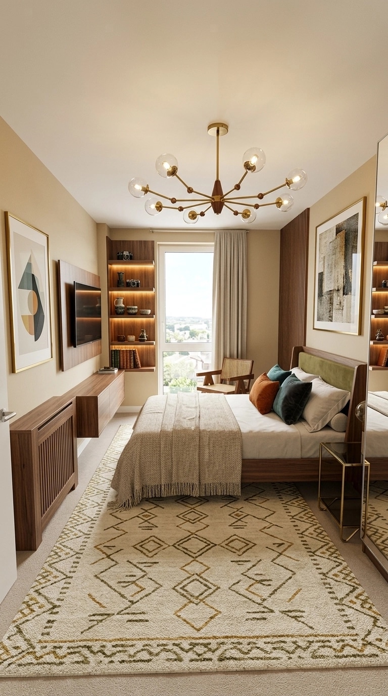 Mid-Century Modern Bedroom design — interior photo by GenRoom AI