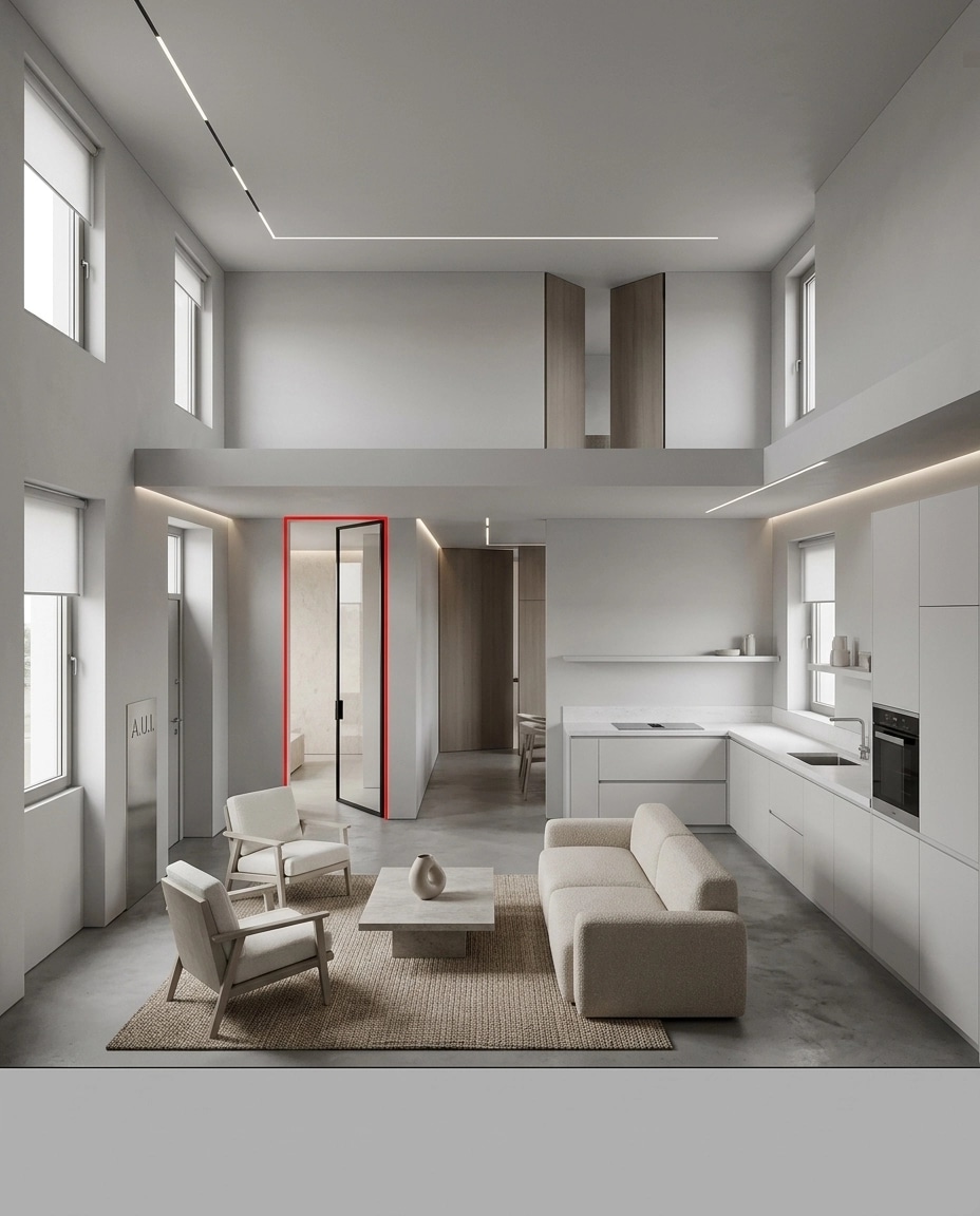 Minimalism Living Room design — interior photo by GenRoom AI