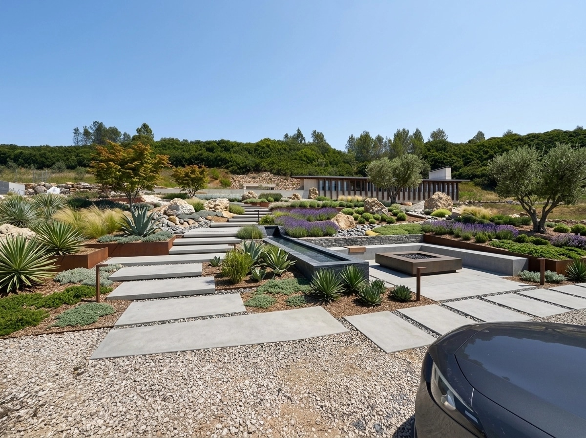 Landscape design in Contemporary Yard style — Yard by GenRoom AI