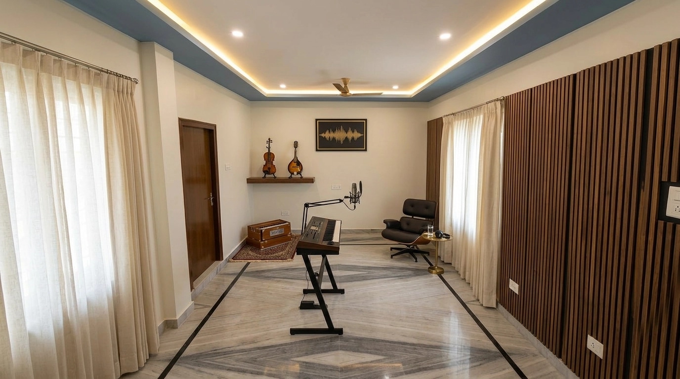 British Escritório design — interior photo by GenRoom AI