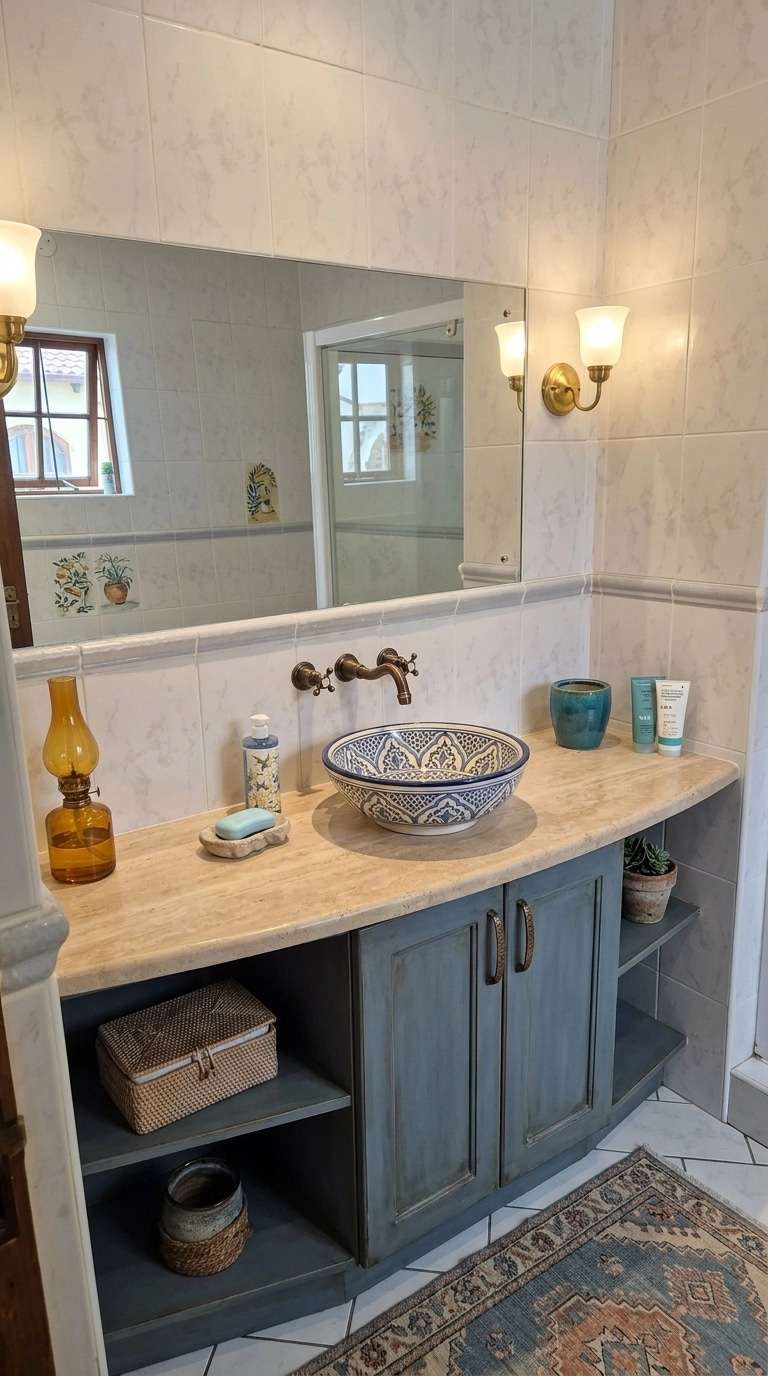 Bathroom interior in Mediterranean style — photo by GenRoom AI