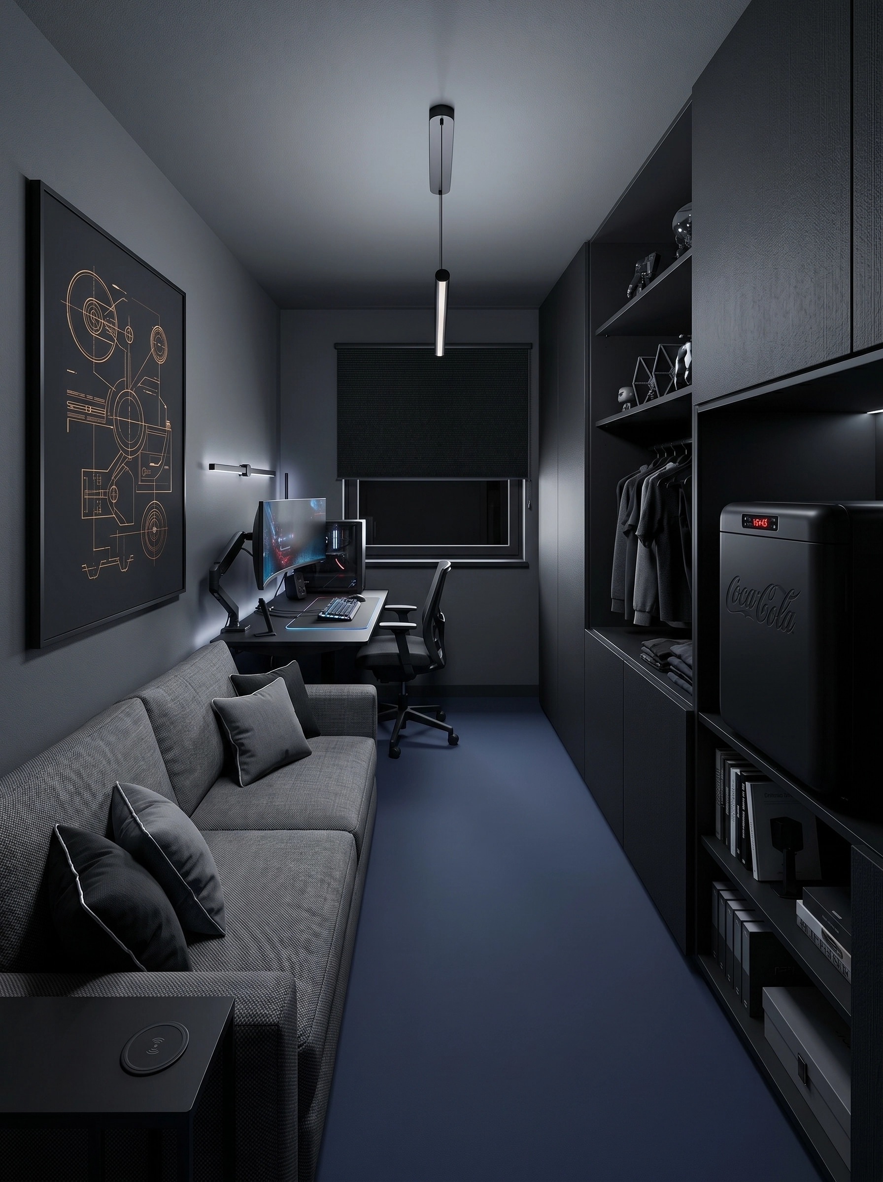 Design de interiores em estilo Blacktec — Quarto Infantil por GenRoom AI