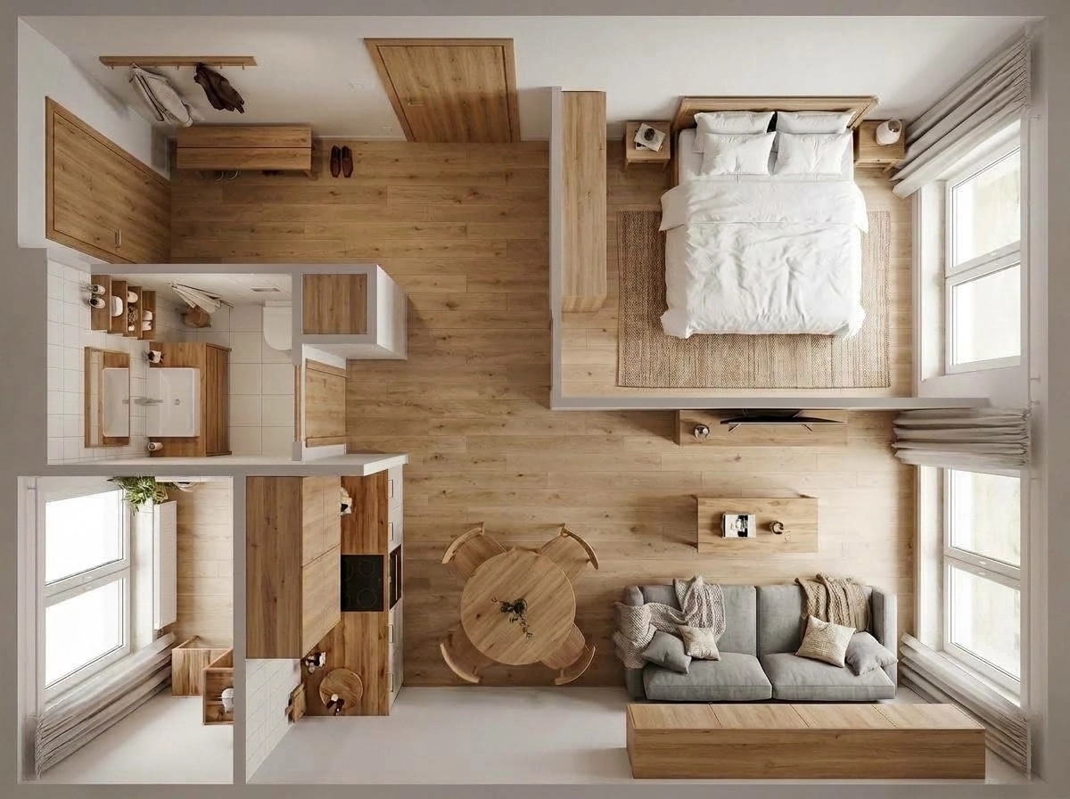 Interior design in Scandinavian style — Living Room by GenRoom AI