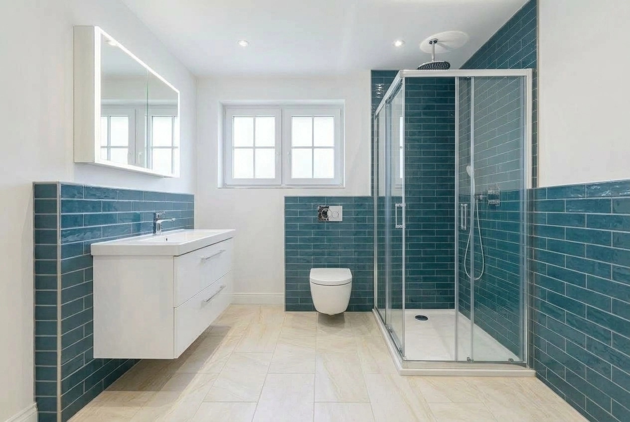 Bathroom interior in Transitional style — photo by GenRoom AI