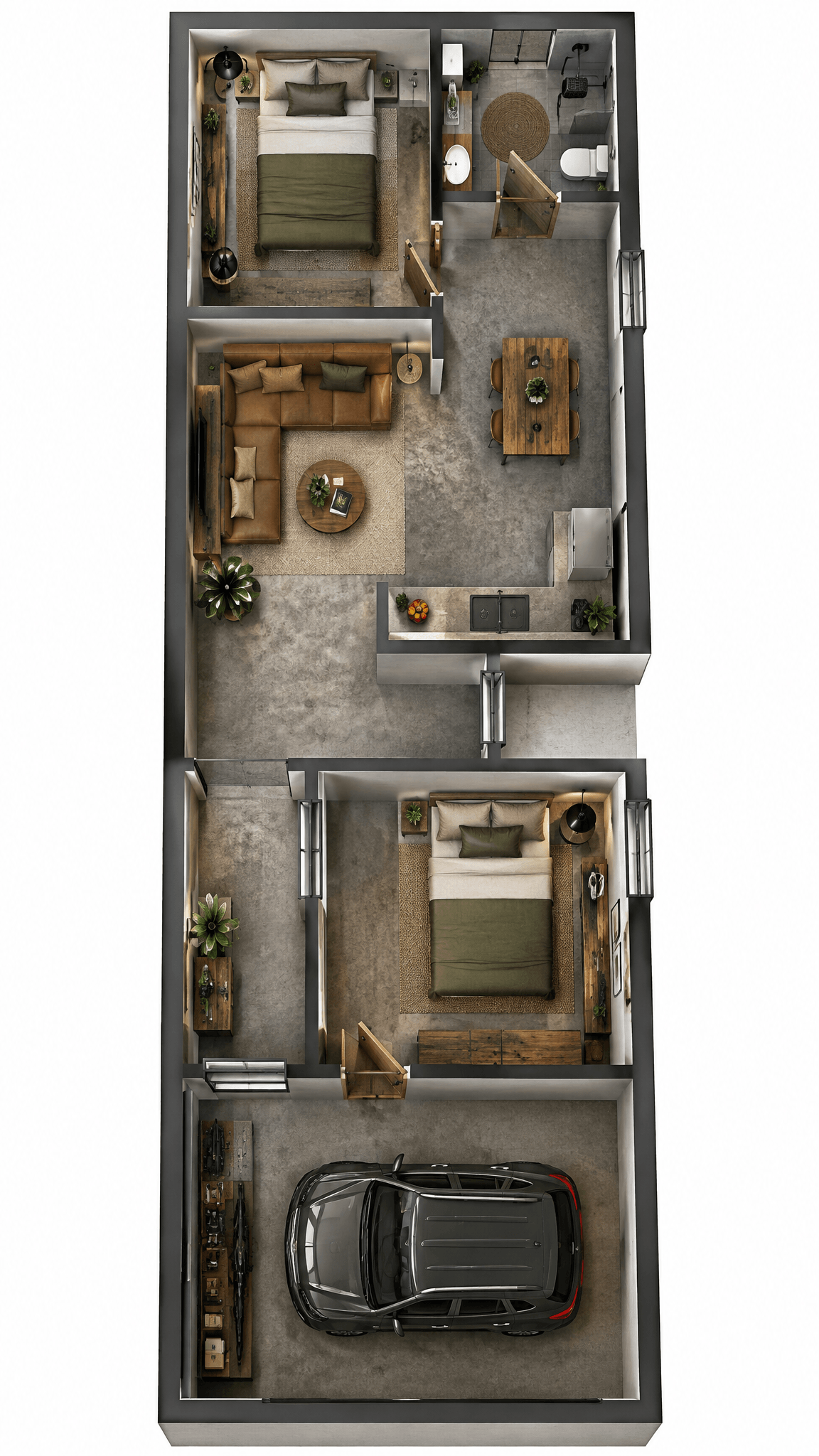 Interior design in Loft / Industrial style — Living Room by GenRoom AI