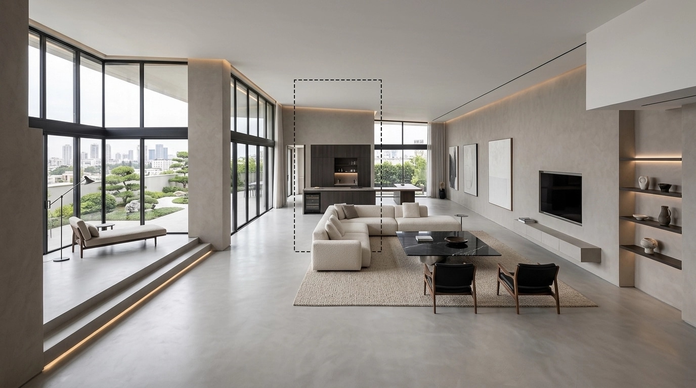 Interior design in Minimalism style — Living Room by GenRoom AI