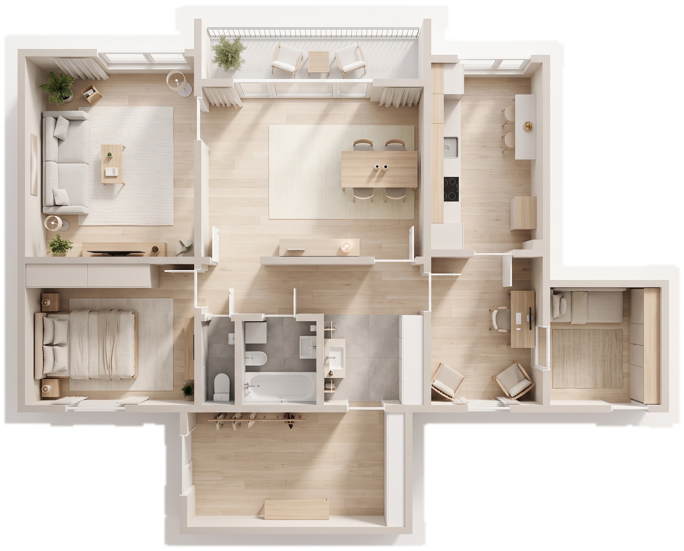 Interior design in Minimalism style — Living Room by GenRoom AI