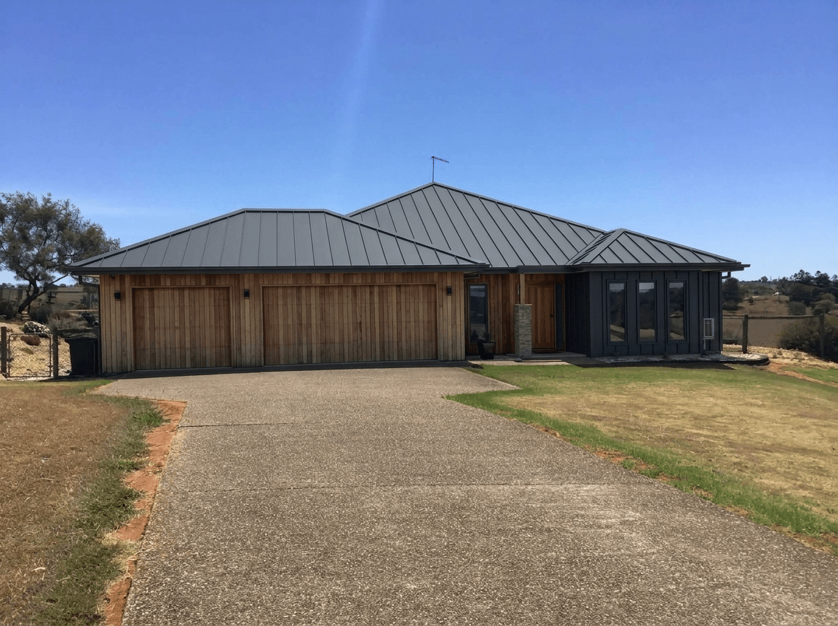 Facade design in Barnhouse Facade style — photo by GenRoom AI