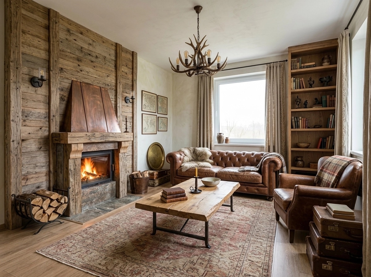 Interior design in Rustic style — Living Room by GenRoom AI