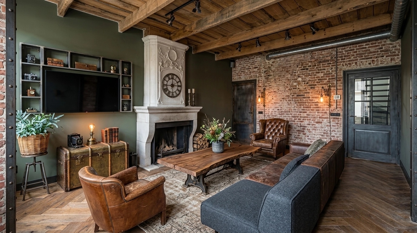 Interior design in Loft / Industrial style — Living Room by GenRoom AI