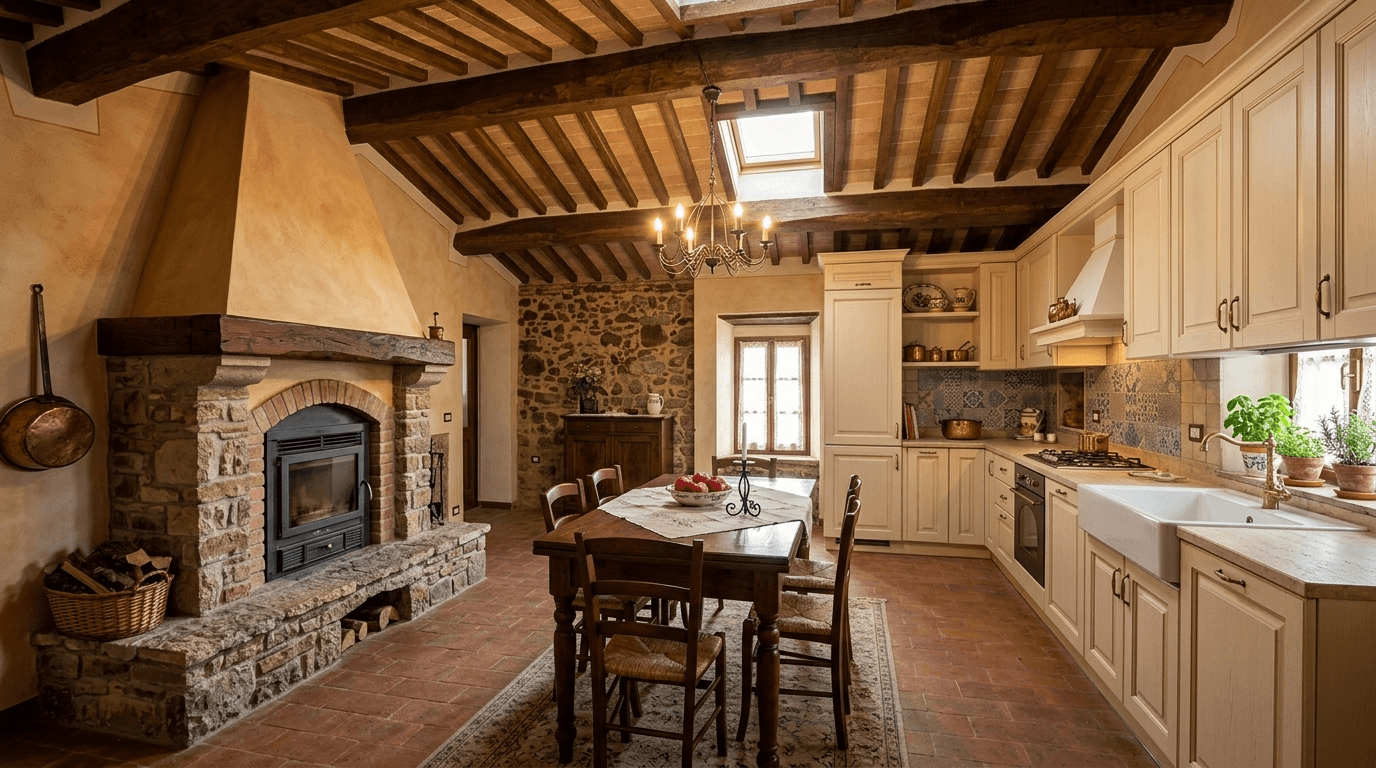 Tuscan Kitchen design — interior photo by GenRoom AI