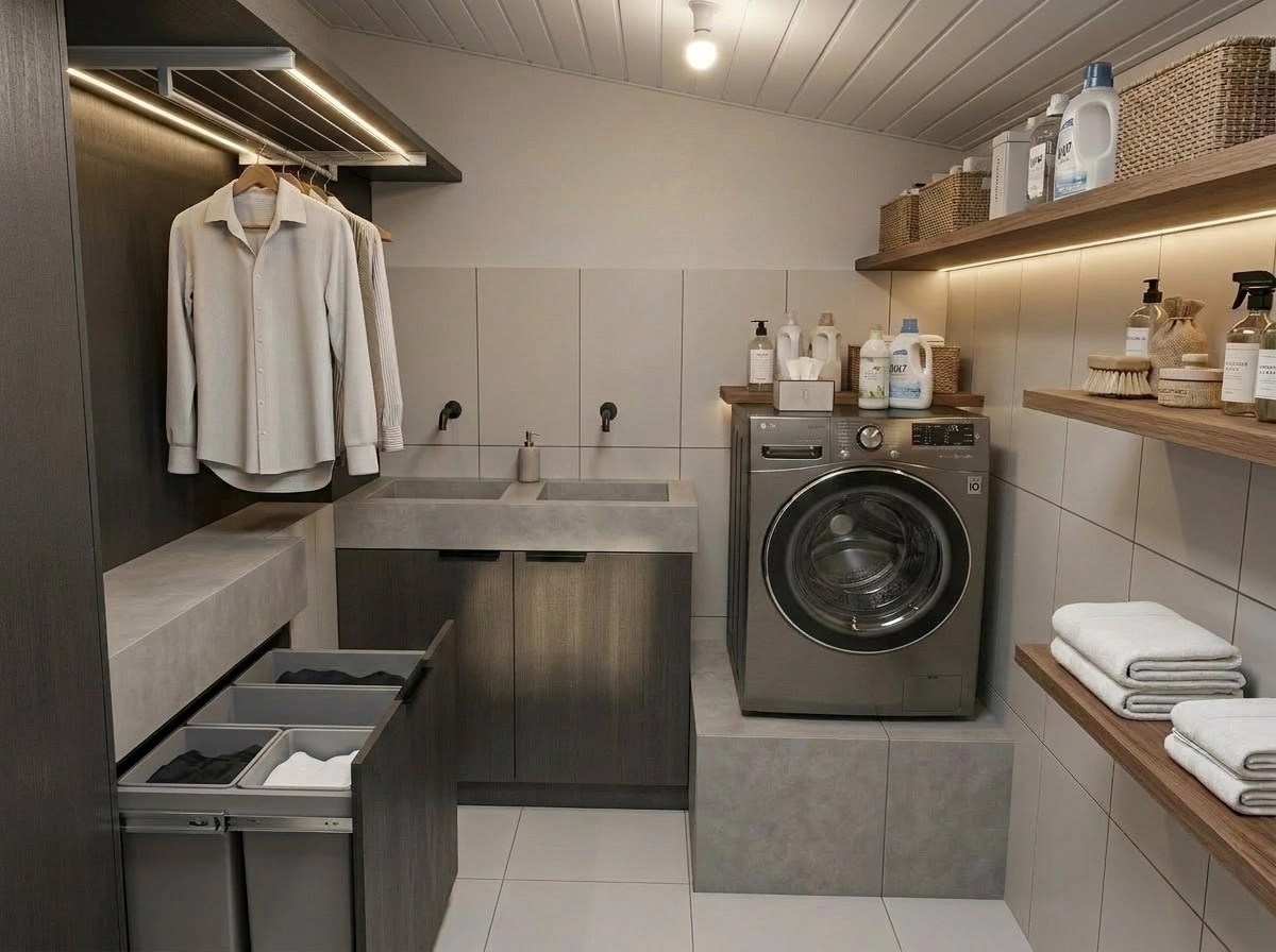 Interior design in Contemporary style — laundry by GenRoom AI