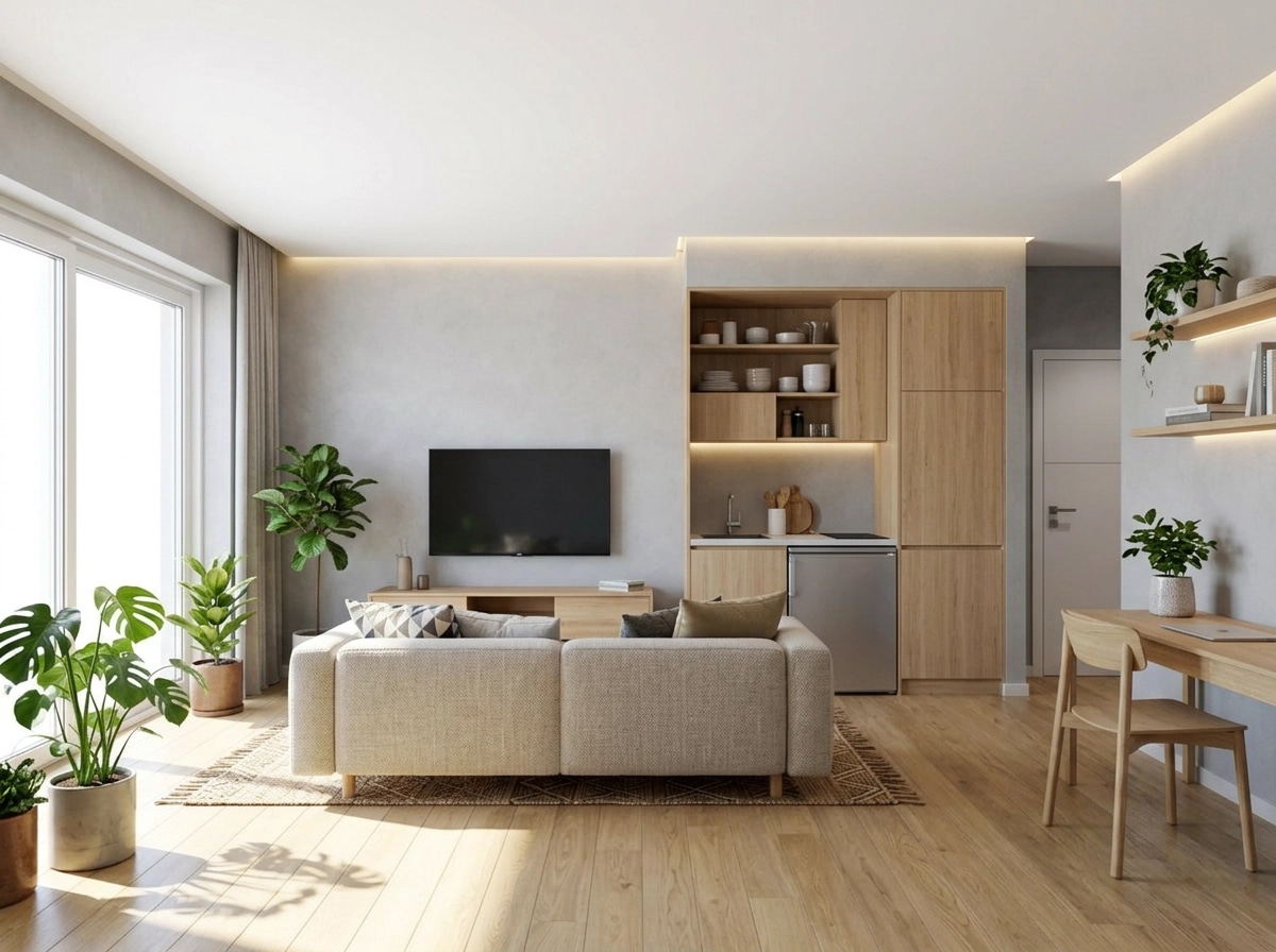 Interior design in Scandinavian style — studio by GenRoom AI