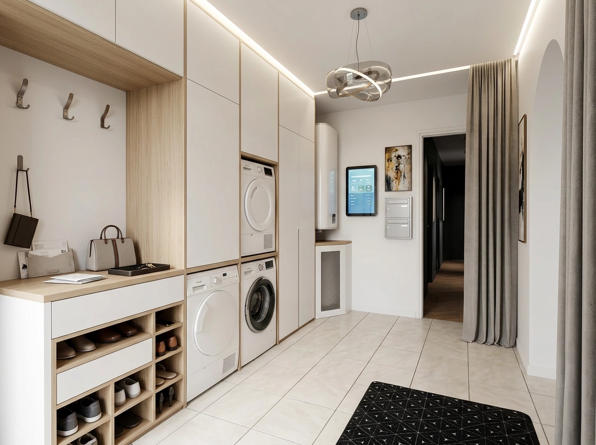 Design de interiores em estilo Contemporary — lobby por GenRoom AI