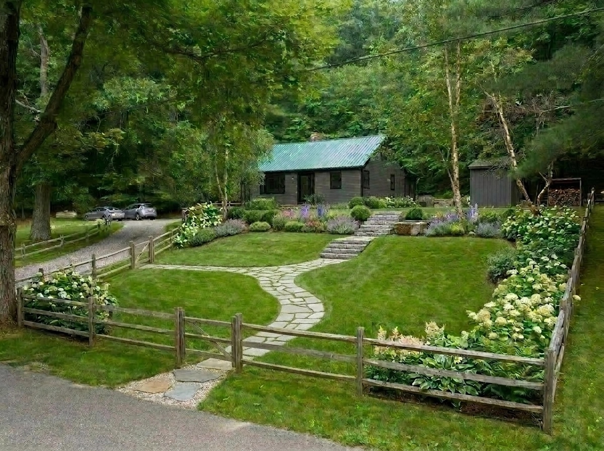 Landscape design in Scandinavian Garden style — Yard by GenRoom AI