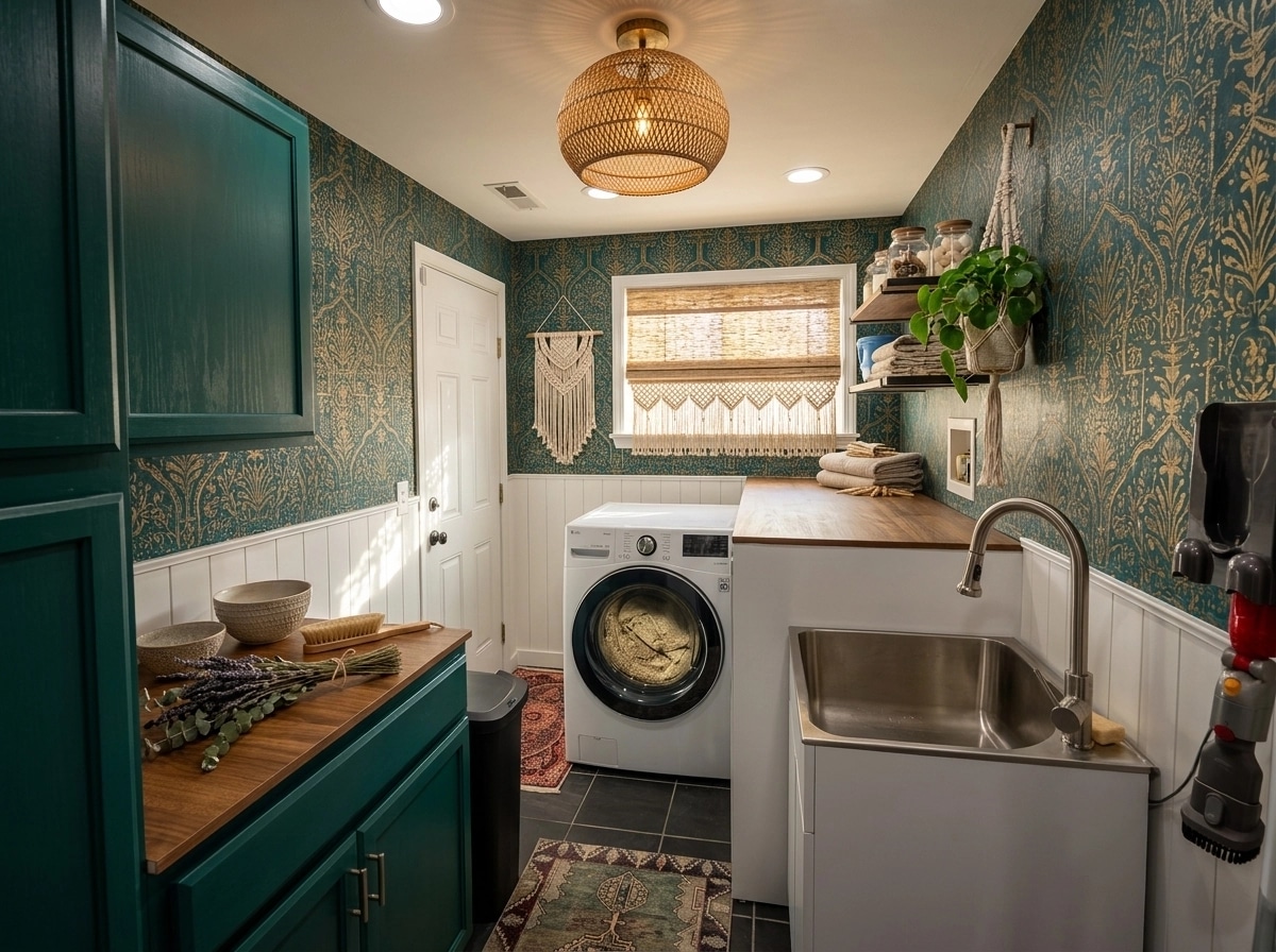 Interior design in Bohemian style — laundry by GenRoom AI
