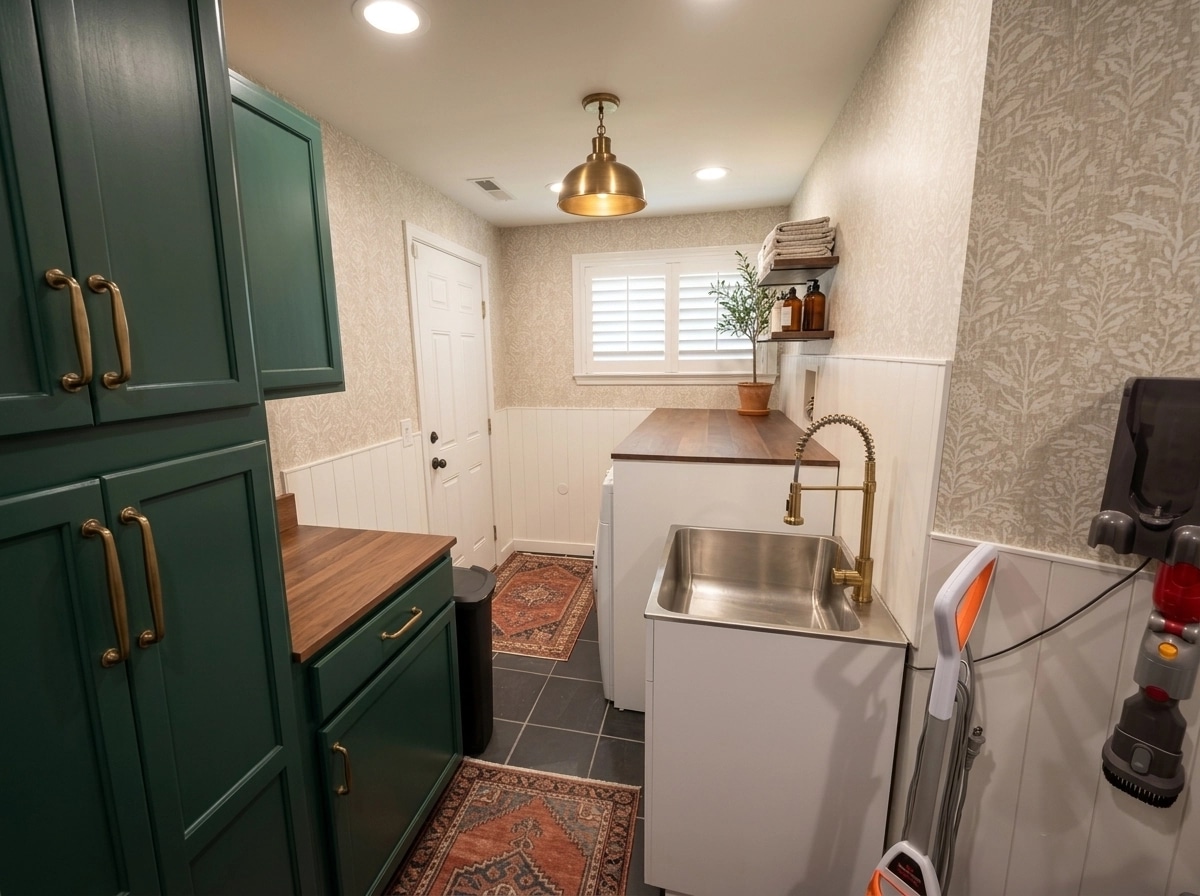 Interior design in Modern Farmhouse style — laundry by GenRoom AI
