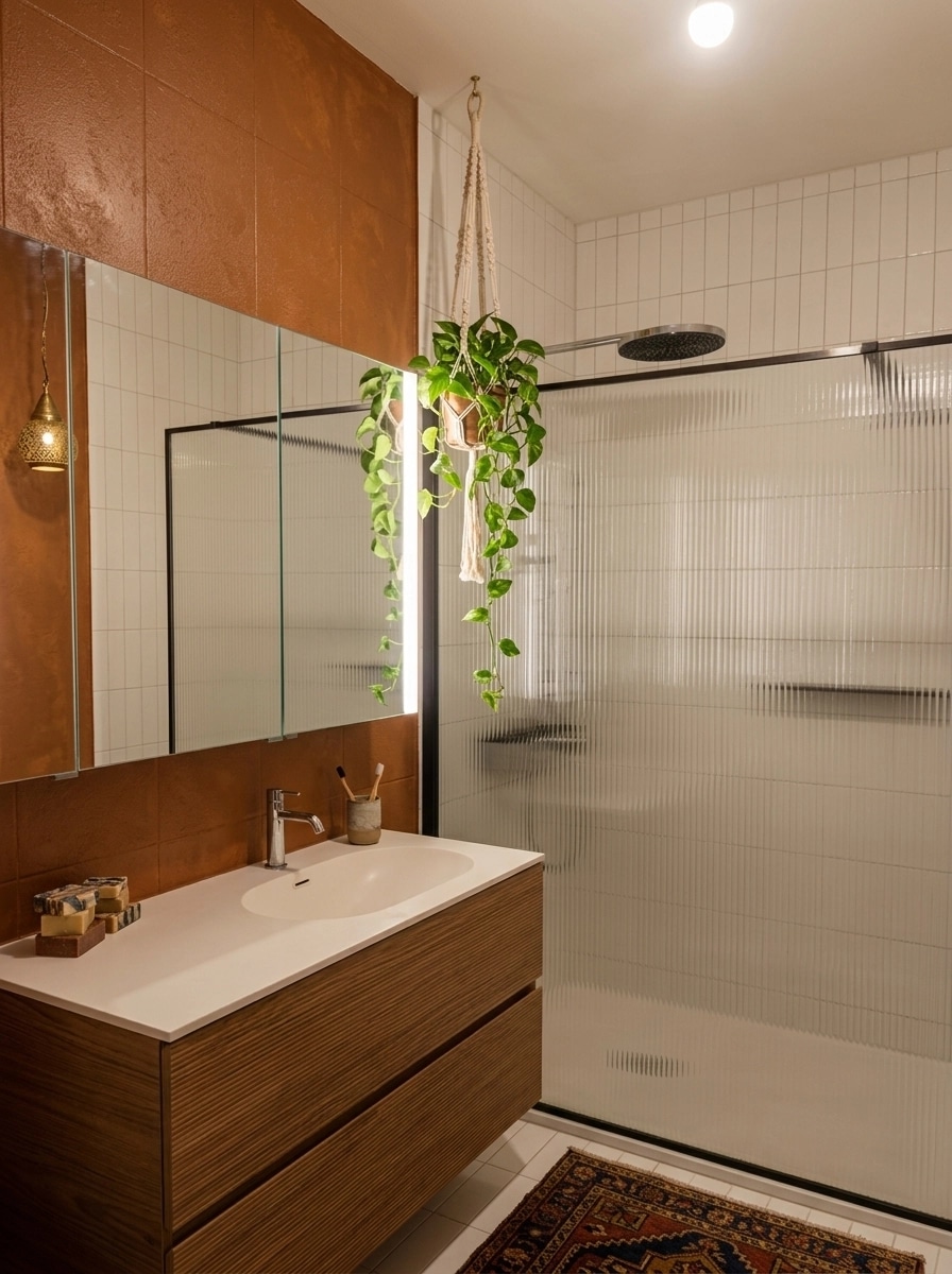 Bathroom interior in Bohemian style — photo by GenRoom AI