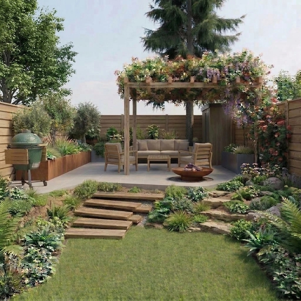 Landscape design in Eco Natural Garden style — Yard by GenRoom AI