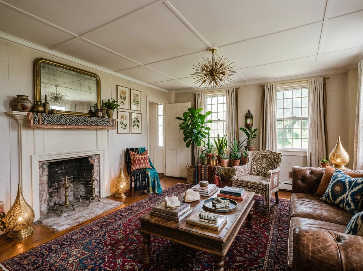 Interior design in Bohemian style — Living Room by GenRoom AI
