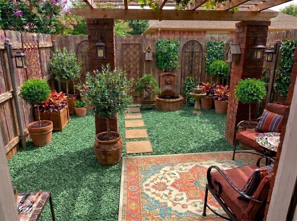 Landscape design in Mediterranean Yard style — Yard by GenRoom AI